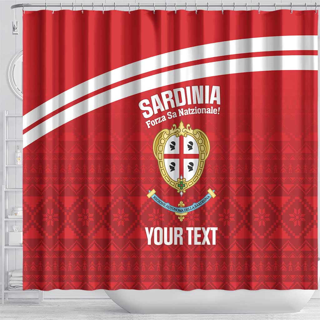 Custom Sardinia Football Shower Curtain Forza Sa Natzionale Sardegna Pattern