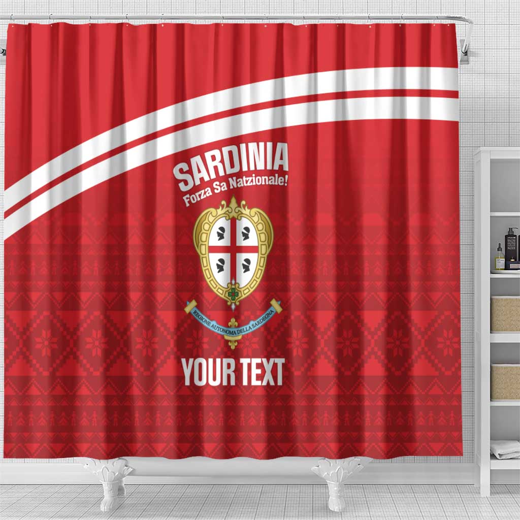 Custom Sardinia Football Shower Curtain Forza Sa Natzionale Sardegna Pattern