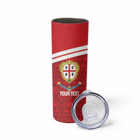 Custom Sardinia Football Skinny Tumbler Forza Sa Natzionale Sardegna Pattern