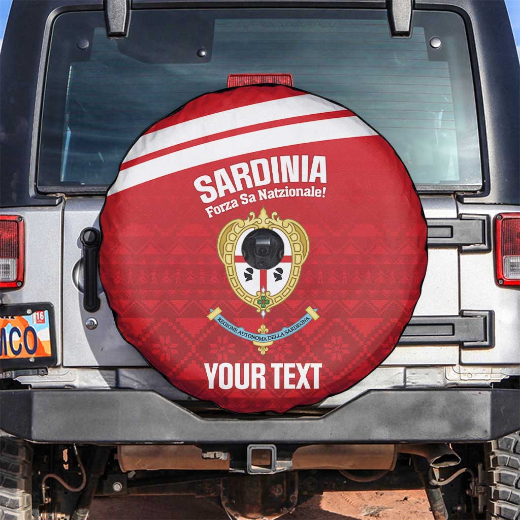 Custom Sardinia Football Spare Tire Cover Forza Sa Natzionale Sardegna Pattern