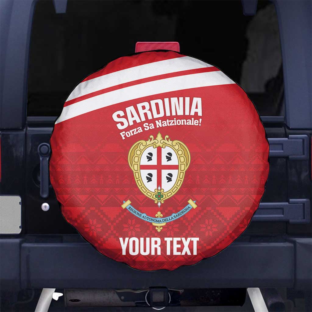 Custom Sardinia Football Spare Tire Cover Forza Sa Natzionale Sardegna Pattern