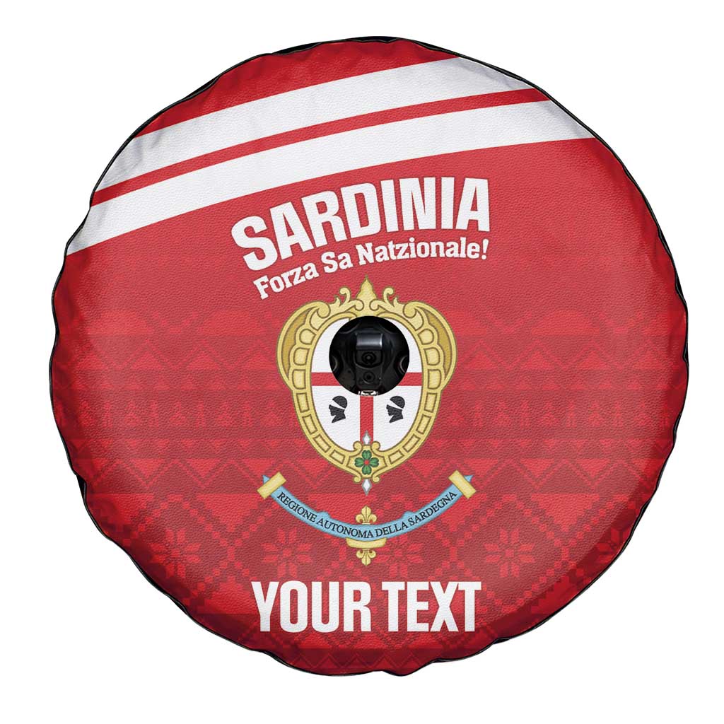 Custom Sardinia Football Spare Tire Cover Forza Sa Natzionale Sardegna Pattern