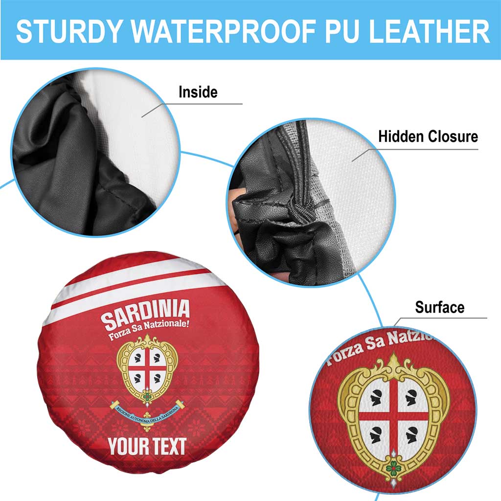 Custom Sardinia Football Spare Tire Cover Forza Sa Natzionale Sardegna Pattern
