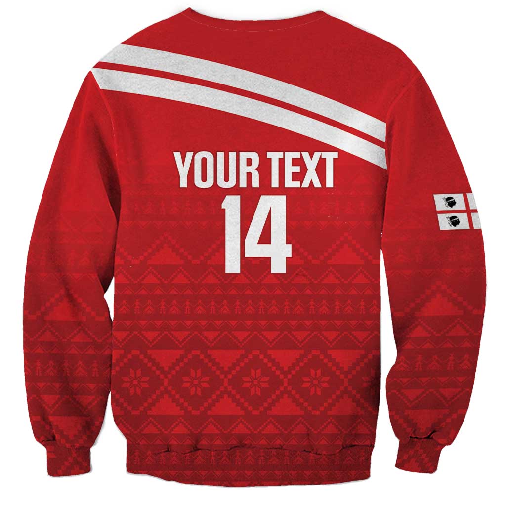 Custom Sardinia Football Sweatshirt Forza Sa Natzionale Sardegna Pattern