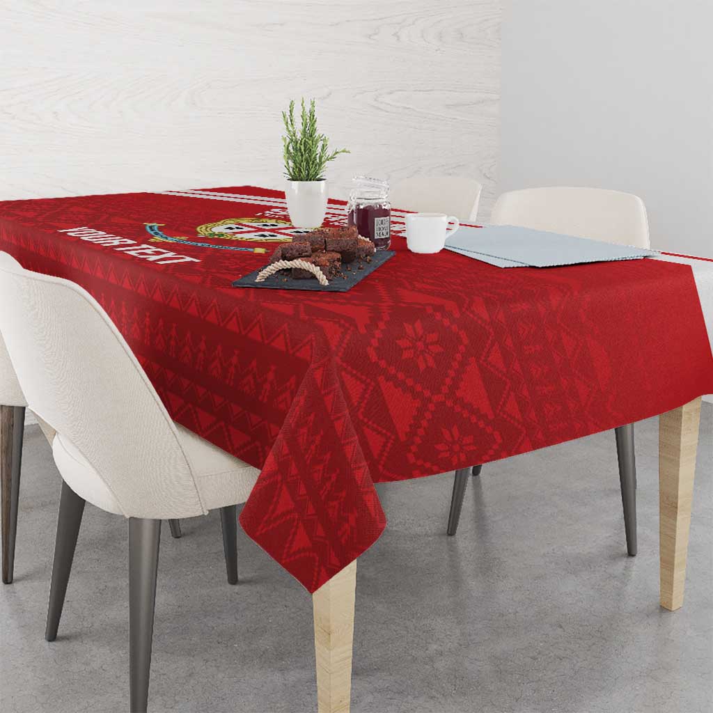 Custom Sardinia Football Tablecloth Forza Sa Natzionale Sardegna Pattern