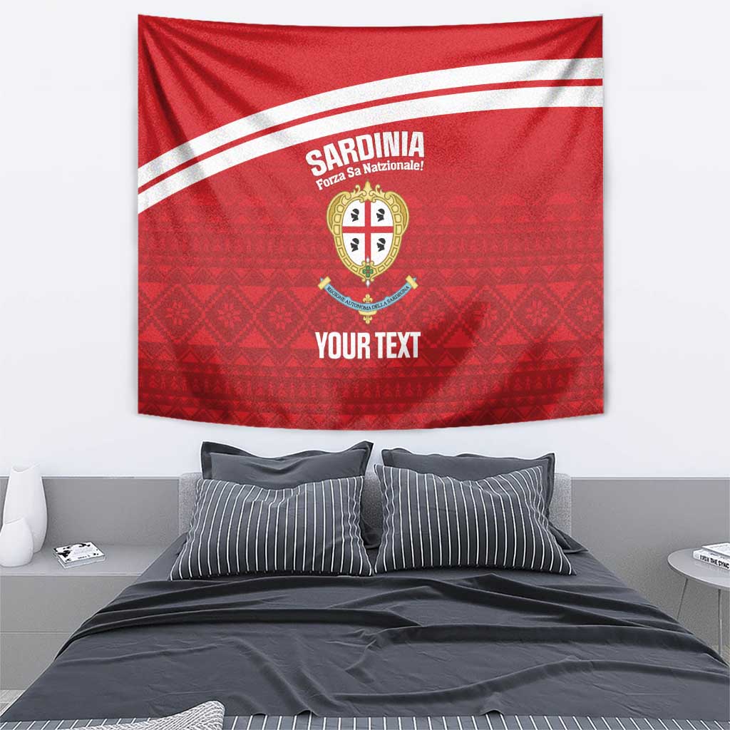 Custom Sardinia Football Tapestry Forza Sa Natzionale Sardegna Pattern