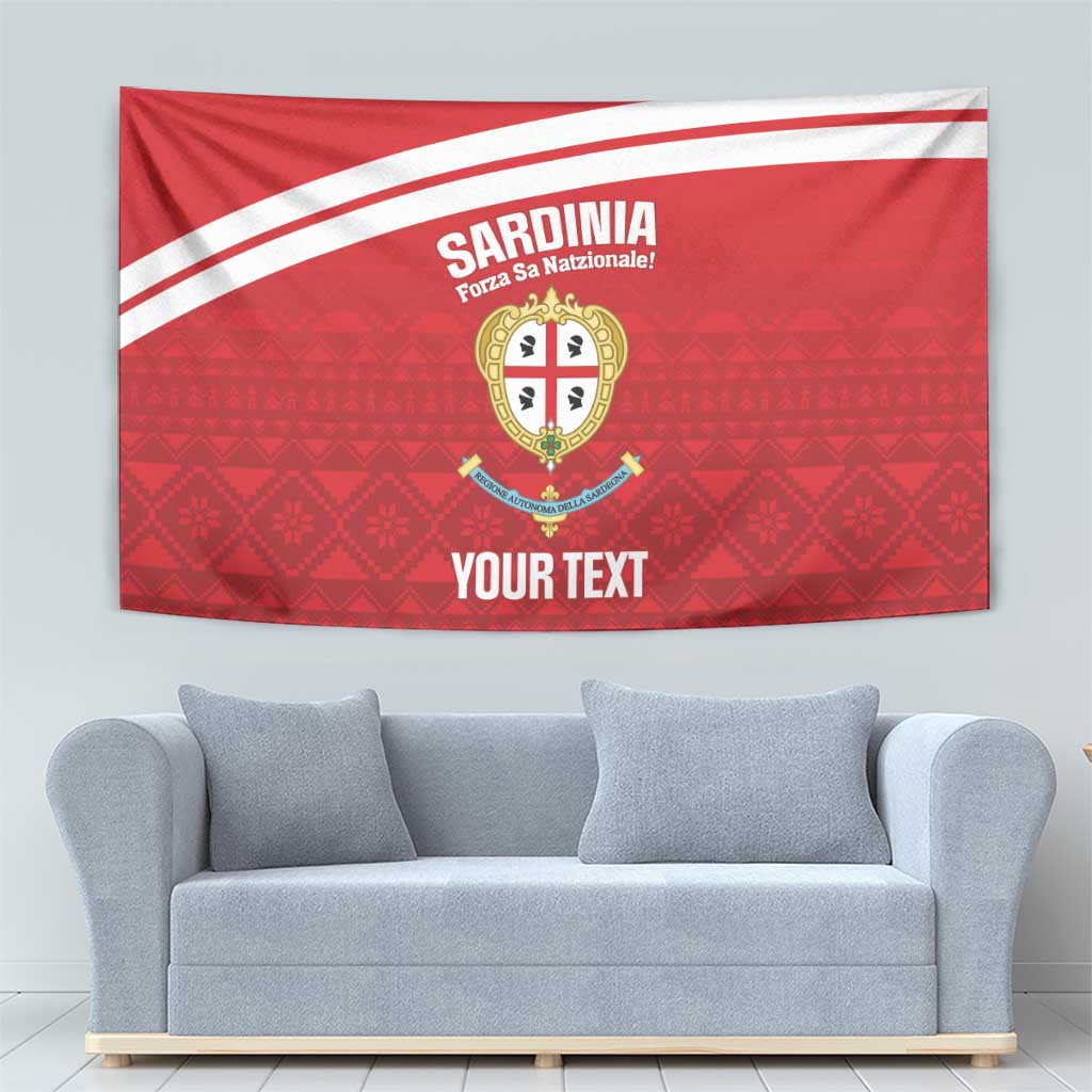 Custom Sardinia Football Tapestry Forza Sa Natzionale Sardegna Pattern