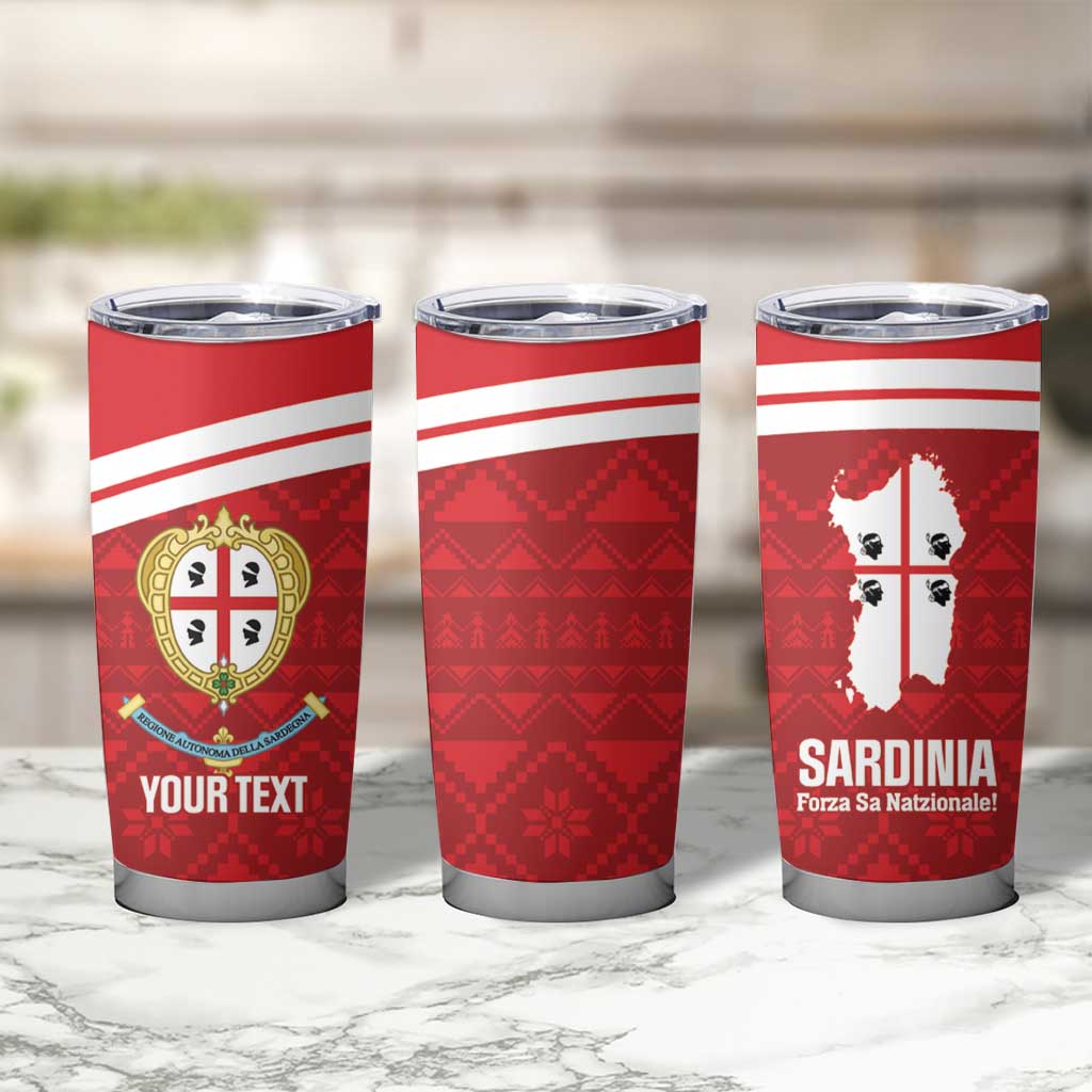 Custom Sardinia Football Tumbler Cup Forza Sa Natzionale Sardegna Pattern