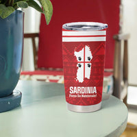Custom Sardinia Football Tumbler Cup Forza Sa Natzionale Sardegna Pattern