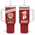 Custom Sardinia Football Tumbler With Handle Forza Sa Natzionale Sardegna Pattern
