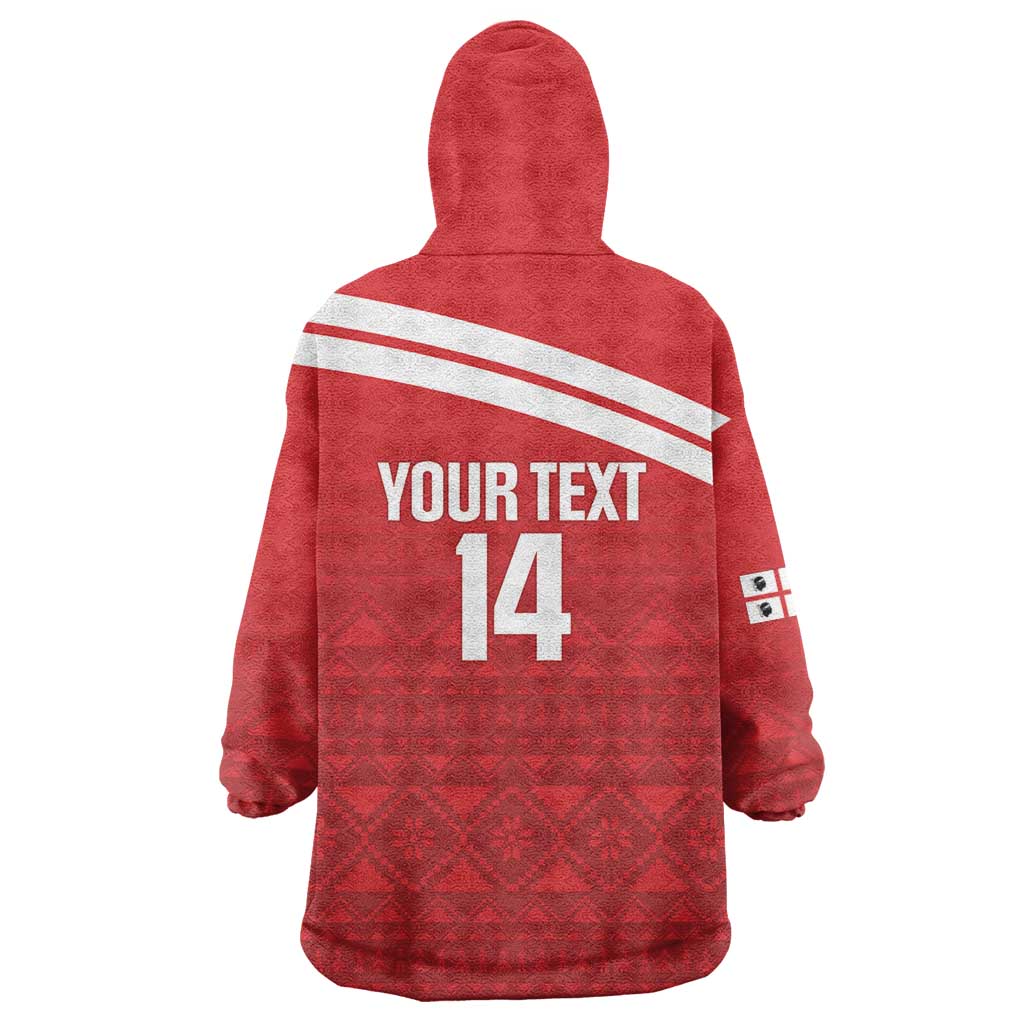 Custom Sardinia Football Wearable Blanket Hoodie Forza Sa Natzionale Sardegna Pattern