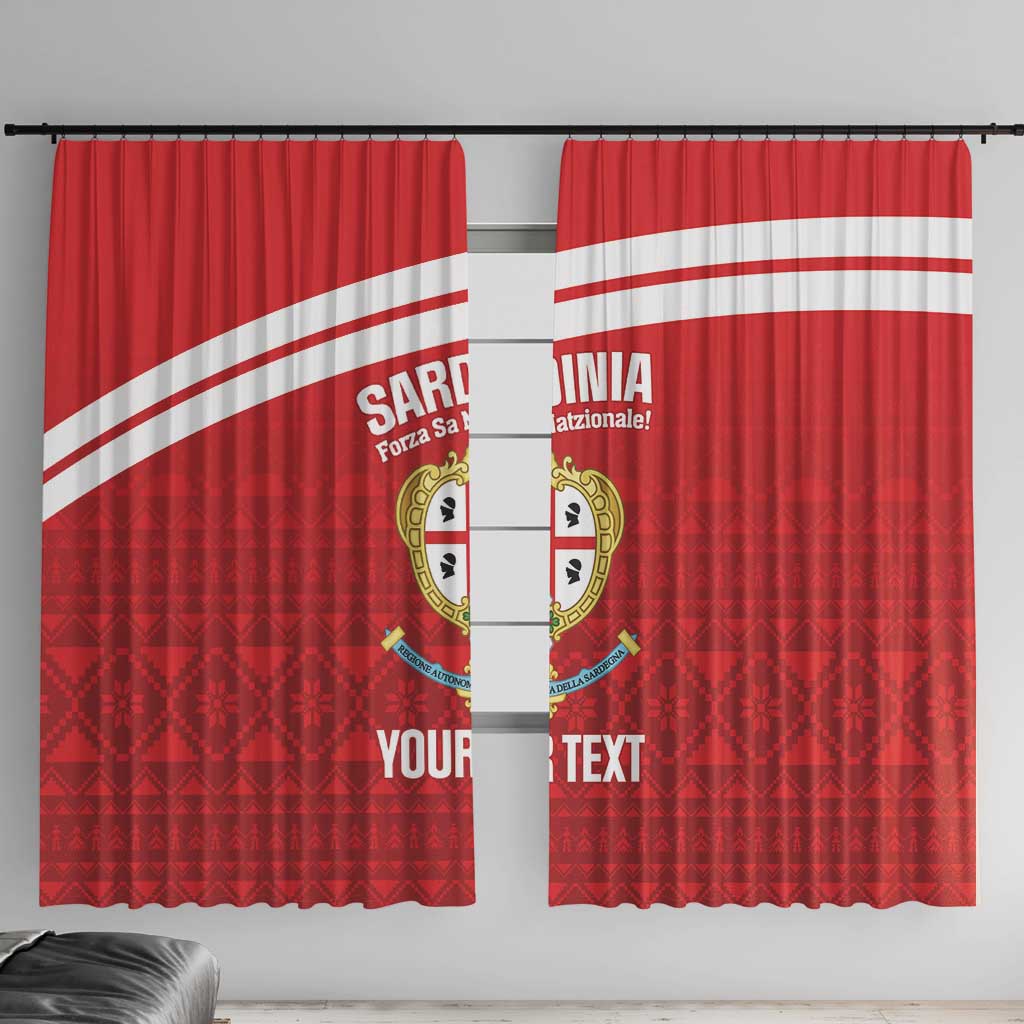 Custom Sardinia Football Window Curtain Forza Sa Natzionale Sardegna Pattern