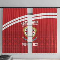 Custom Sardinia Football Window Curtain Forza Sa Natzionale Sardegna Pattern