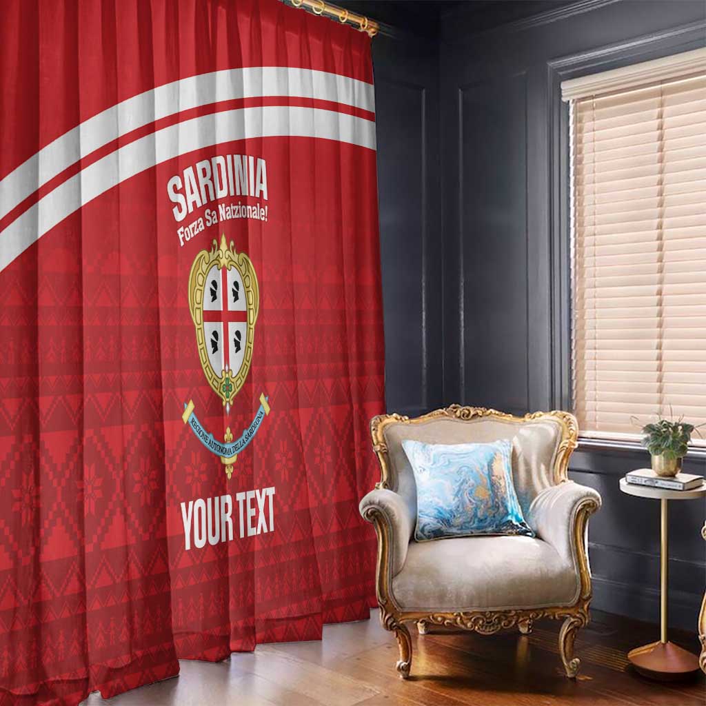 Custom Sardinia Football Window Curtain Forza Sa Natzionale Sardegna Pattern