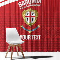 Custom Sardinia Football Window Curtain Forza Sa Natzionale Sardegna Pattern