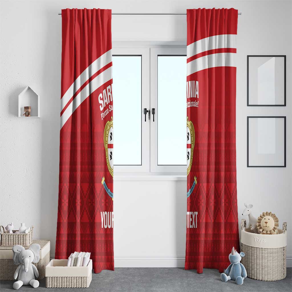 Custom Sardinia Football Window Curtain Forza Sa Natzionale Sardegna Pattern