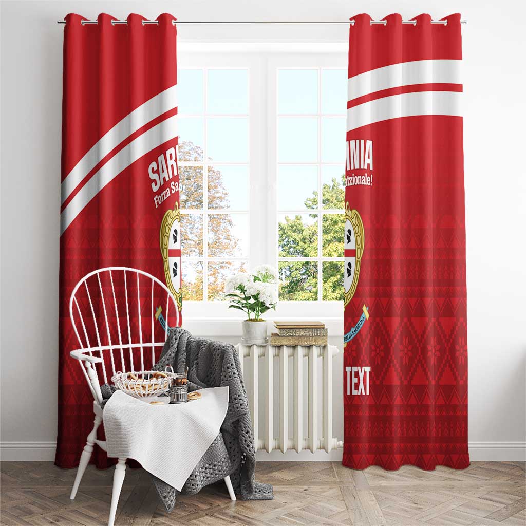 Custom Sardinia Football Window Curtain Forza Sa Natzionale Sardegna Pattern