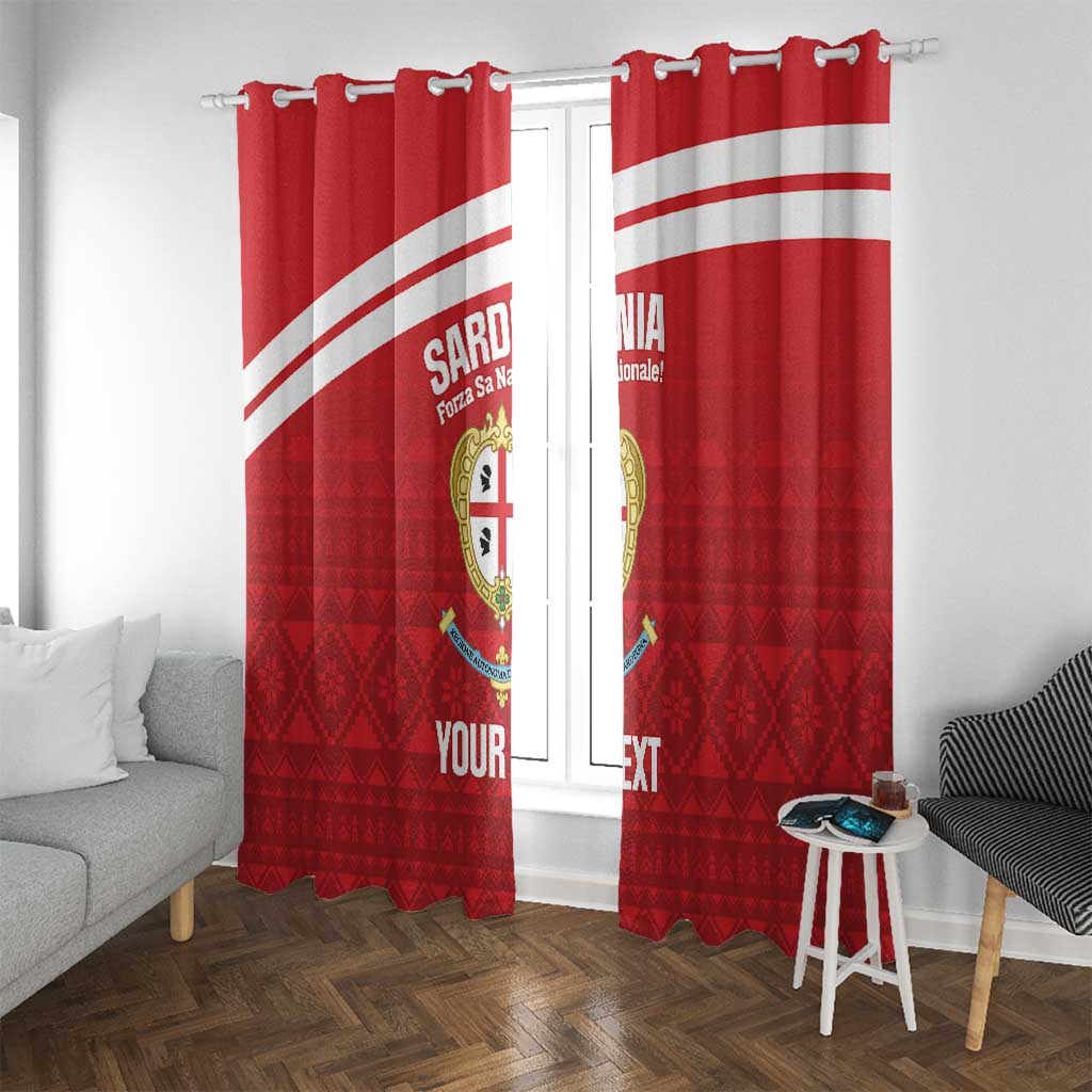 Custom Sardinia Football Window Curtain Forza Sa Natzionale Sardegna Pattern