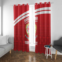 Custom Sardinia Football Window Curtain Forza Sa Natzionale Sardegna Pattern