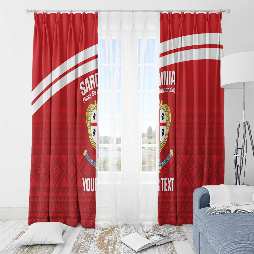 Custom Sardinia Football Window Curtain Forza Sa Natzionale Sardegna Pattern