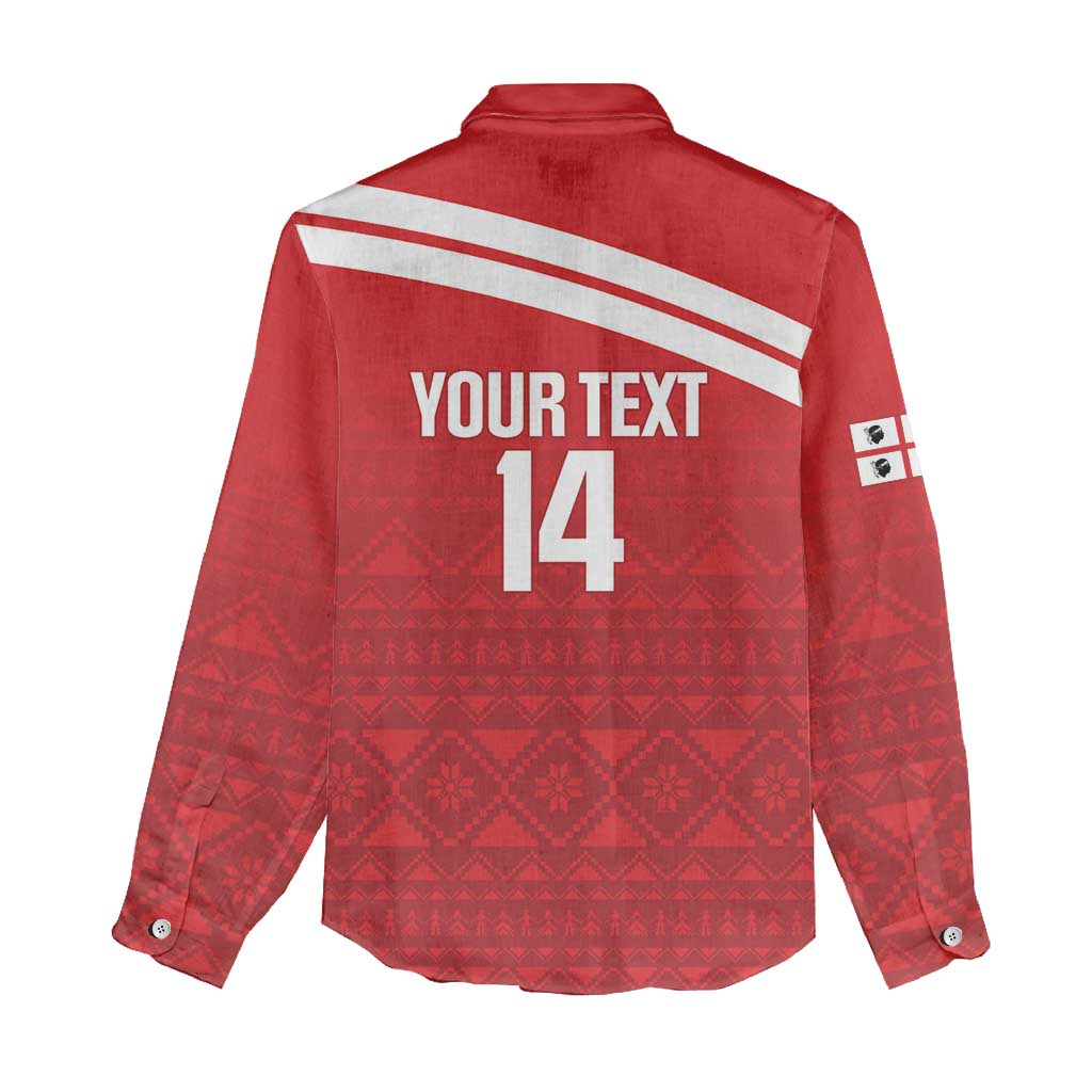 Custom Sardinia Football Women Casual Shirt Forza Sa Natzionale Sardegna Pattern