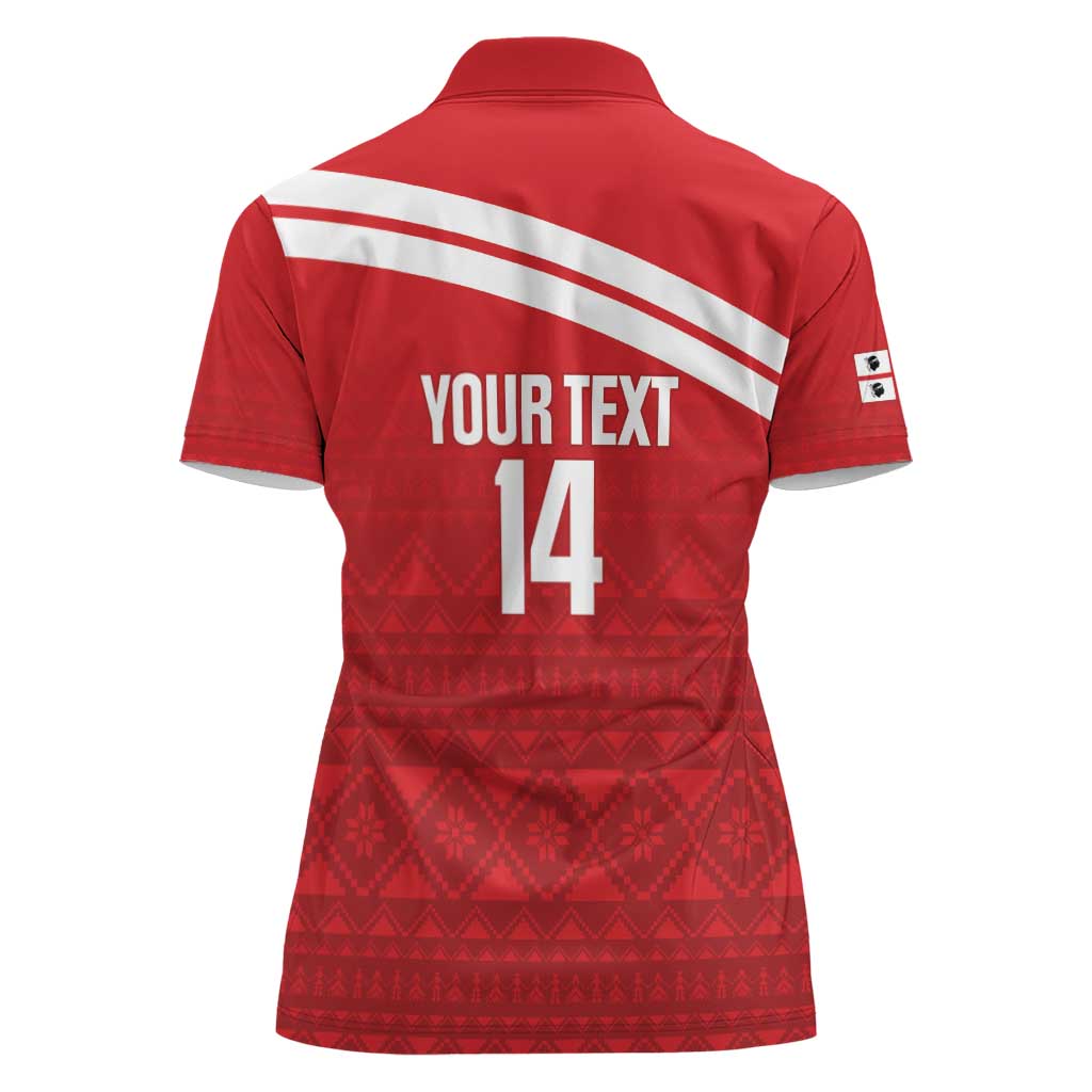 Custom Sardinia Football Women Polo Shirt Forza Sa Natzionale Sardegna Pattern