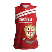 Custom Sardinia Football Women Sleeveless Polo Shirt Forza Sa Natzionale Sardegna Pattern