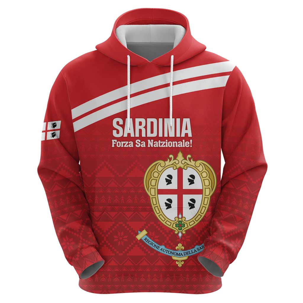 Custom Sardinia Football Zip Hoodie Forza Sa Natzionale Sardegna Pattern
