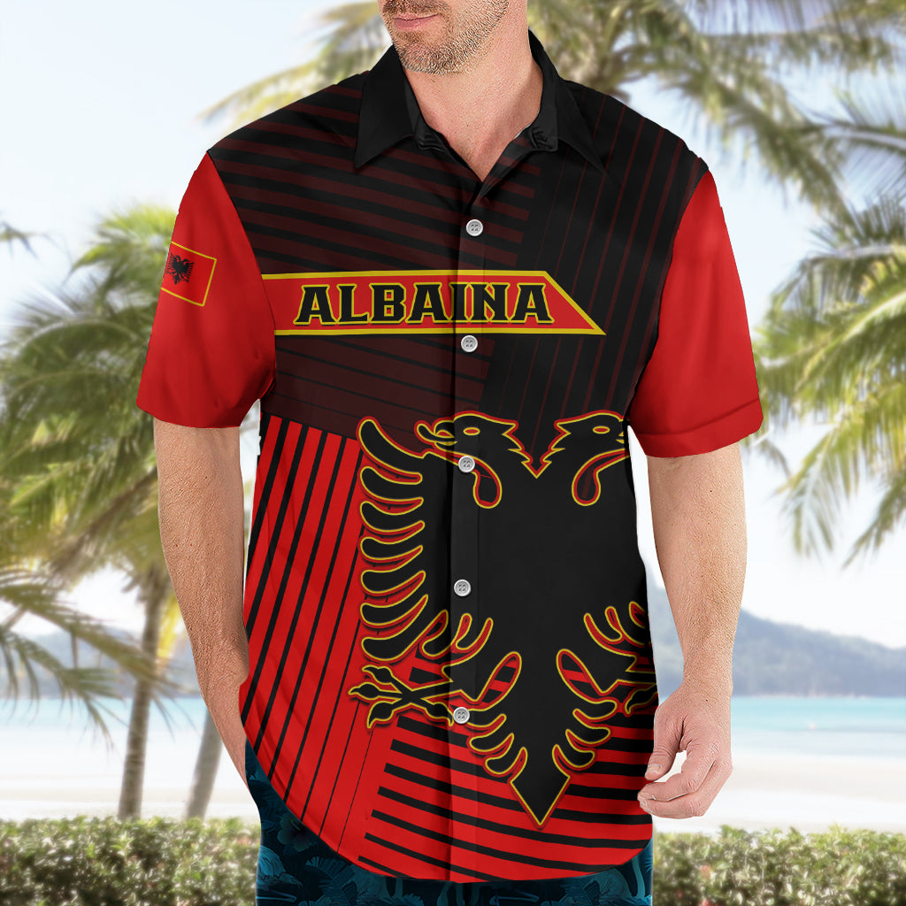 Albania Hawaiian Shirt Coat Of Arms Dynamic Style - Wonder Print Shop