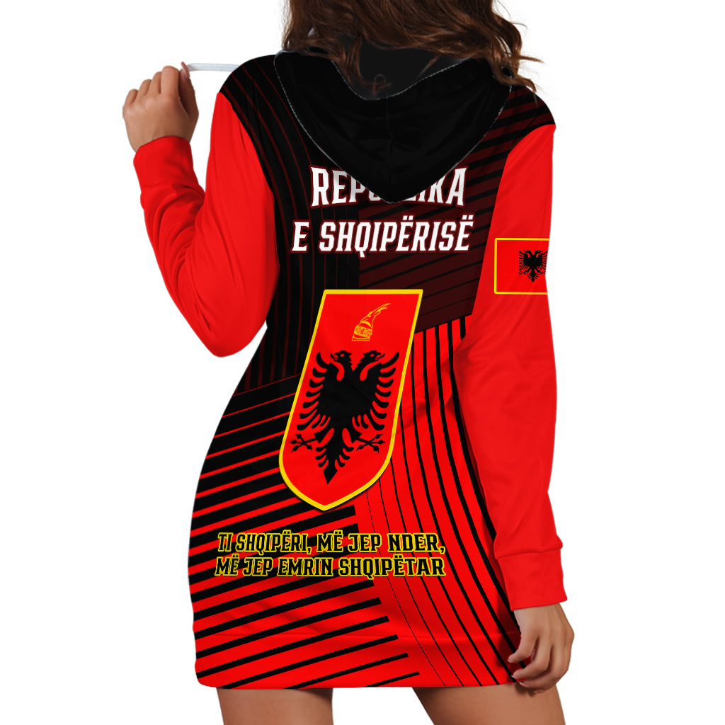 Albania Hoodie Dress Coat Of Arms Dynamic Style - Wonder Print Shop