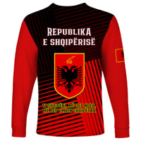 Albania Long Sleeve Shirt Coat Of Arms Dynamic Style - Wonder Print Shop