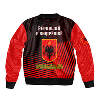 Albania Sleeve Zip Bomber Jacket Coat Of Arms Dynamic Style - Wonder Print Shop