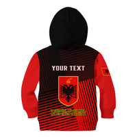 Personalised Albania Kid Hoodie Coat Of Arms Dynamic Style - Wonder Print Shop
