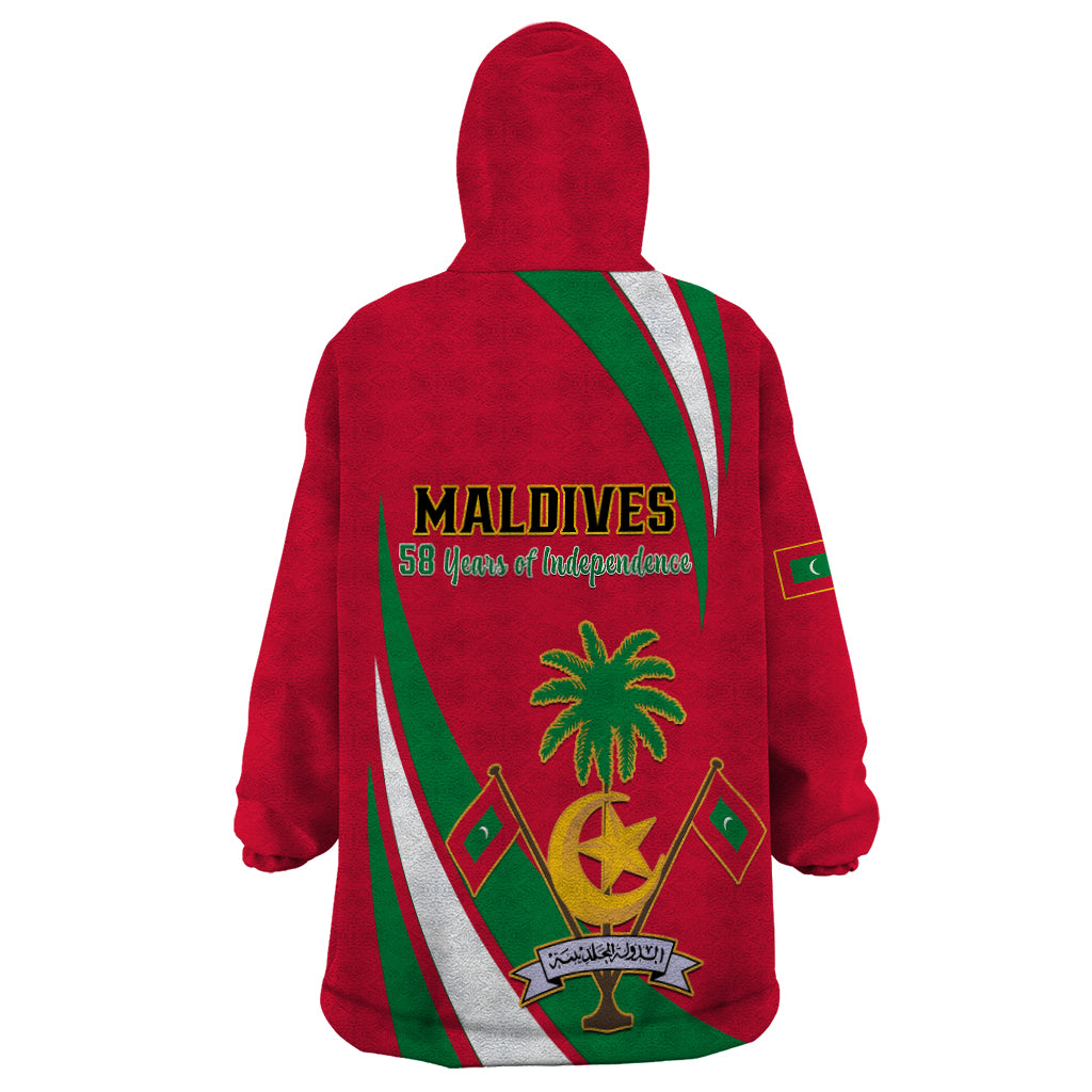 Maldives Independence Day Wearable Blanket Hoodie Happy 58th Anniversary - Wonder Print Shop