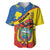 Personalized Ecuador Independence Day Baseball Jersey Coat Of Arms Grunge Style - Wonder Print Shop