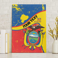 Personalized Ecuador Independence Day Canvas Wall Art Coat Of Arms Grunge Style - Wonder Print Shop