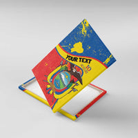 Personalized Ecuador Independence Day Canvas Wall Art Coat Of Arms Grunge Style - Wonder Print Shop