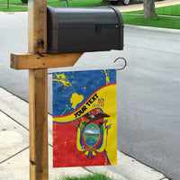 Personalized Ecuador Independence Day Garden Flag Coat Of Arms Grunge Style - Wonder Print Shop