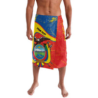 Personalized Ecuador Independence Day Lavalava Coat Of Arms Grunge Style - Wonder Print Shop