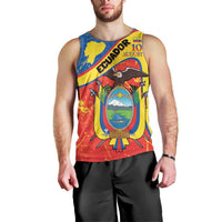 Personalized Ecuador Independence Day Men Tank Top Coat Of Arms Grunge Style - Wonder Print Shop