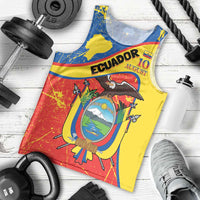 Personalized Ecuador Independence Day Men Tank Top Coat Of Arms Grunge Style - Wonder Print Shop