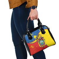 Personalized Ecuador Independence Day Shoulder Handbag Coat Of Arms Grunge Style - Wonder Print Shop