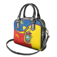 Personalized Ecuador Independence Day Shoulder Handbag Coat Of Arms Grunge Style - Wonder Print Shop