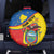 Personalized Ecuador Independence Day Spare Tire Cover Coat Of Arms Grunge Style - Wonder Print Shop