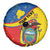 Personalized Ecuador Independence Day Spare Tire Cover Coat Of Arms Grunge Style - Wonder Print Shop