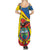 Personalized Ecuador Independence Day Summer Maxi Dress Coat Of Arms Grunge Style - Wonder Print Shop
