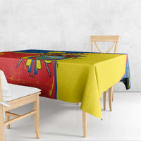 Personalized Ecuador Independence Day Tablecloth Coat Of Arms Grunge Style - Wonder Print Shop