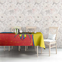 Personalized Ecuador Independence Day Tablecloth Coat Of Arms Grunge Style - Wonder Print Shop