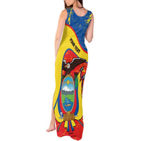 Personalized Ecuador Independence Day Tank Maxi Dress Coat Of Arms Grunge Style - Wonder Print Shop