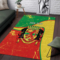 Personalized Congo-Brazzaville Independence Day Area Rug Coat Of Arms Grunge Style - Wonder Print Shop